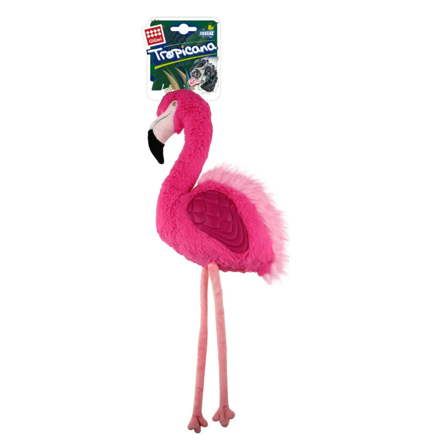 GIGWI TROPICANA DOG TOY - FLAMINGO PINK