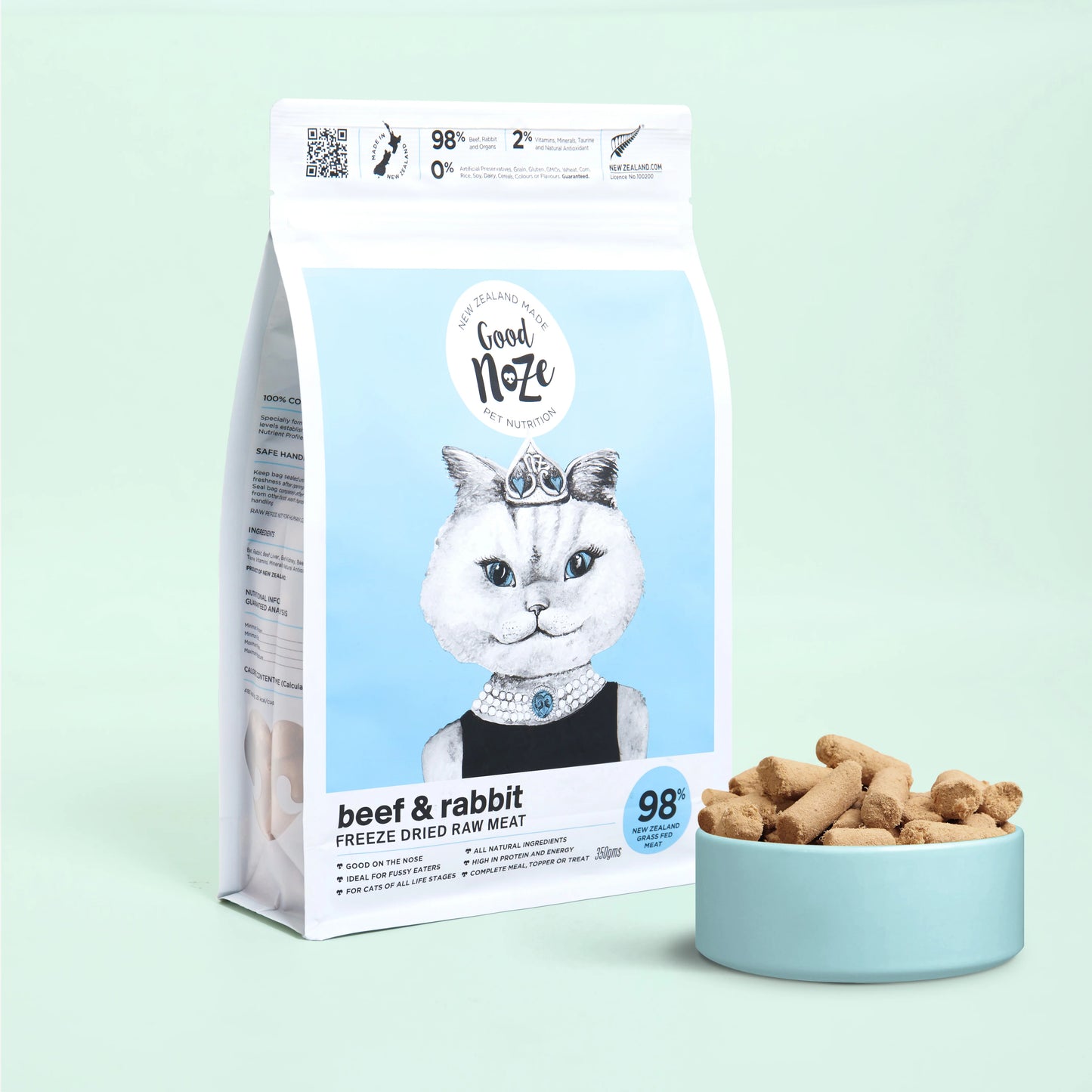 GoodNoze Freeze Dried Cat Food - beef & rabbit 350gms