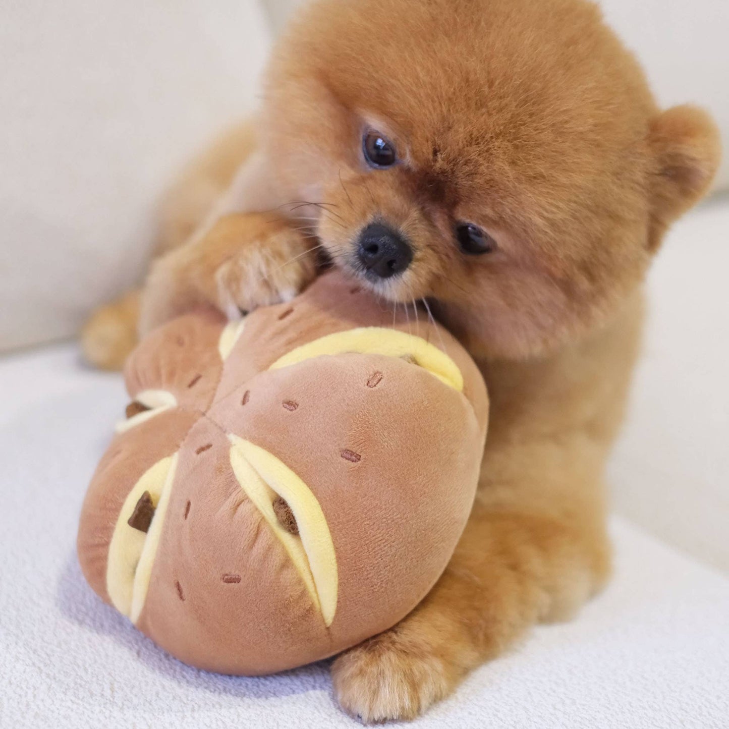Cheesy Bread Nosework Enrichment Toy | Silent