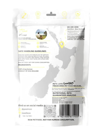 GoodNoze Freeze Dried Dog Treats - King Salmon Chunks 60g