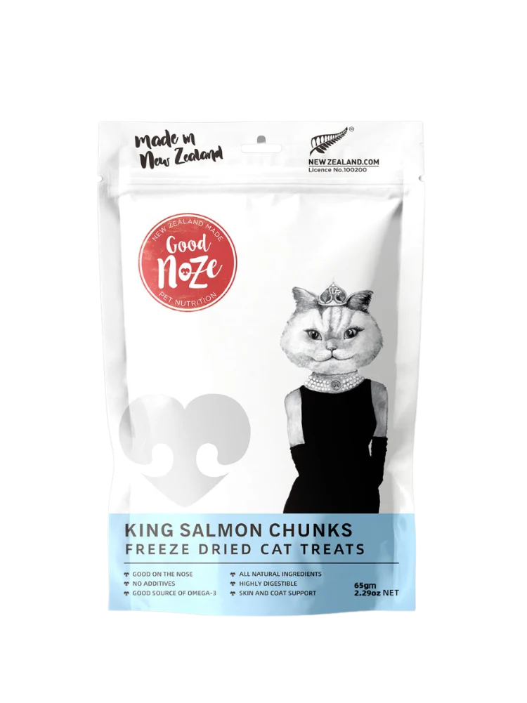 GoodNoze Freeze Dried Cat Treats - king salmon chunks 65g
