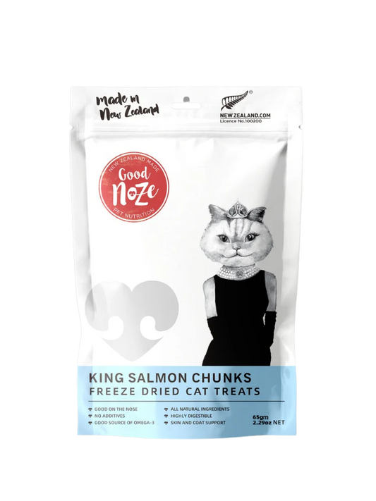 GoodNoze Freeze Dried Cat Treats - king salmon chunks 65g