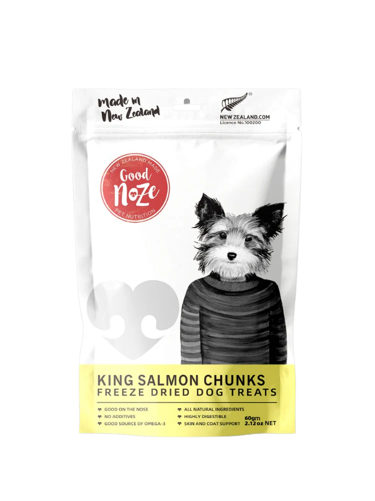 GoodNoze Freeze Dried Dog Treats - King Salmon Chunks 60g