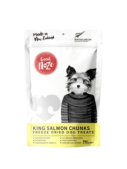 GoodNoze Freeze Dried Dog Treats - King Salmon Chunks 60g