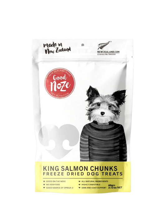 GoodNoze Freeze Dried Dog Treats - King Salmon Chunks 60g