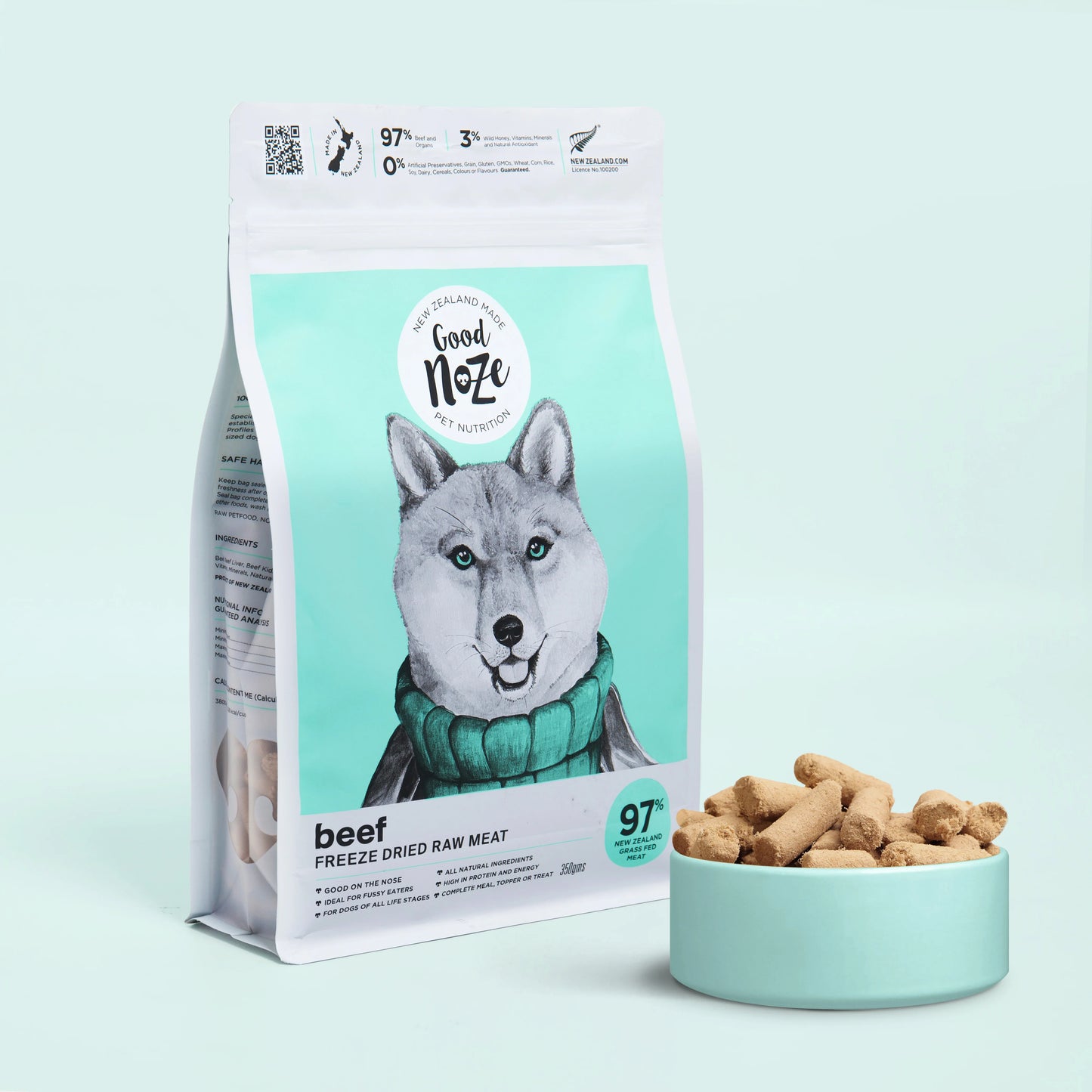 GoodNoze Freeze Dried Dog Food - beef 350gms