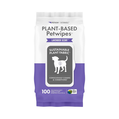 Petkin Plant-Based PetWipes, 100 Wipes - Lavender