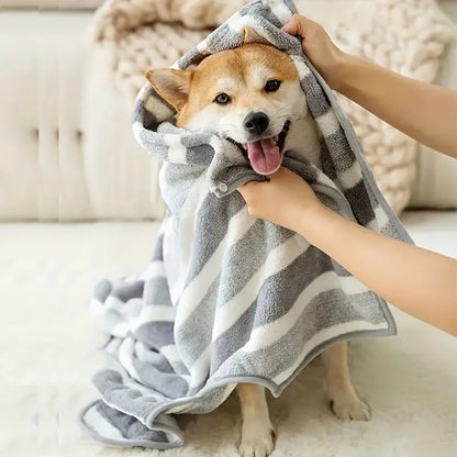Pet Towel with Neck Buckle Fixation for Small, Medium and Large Dogs
