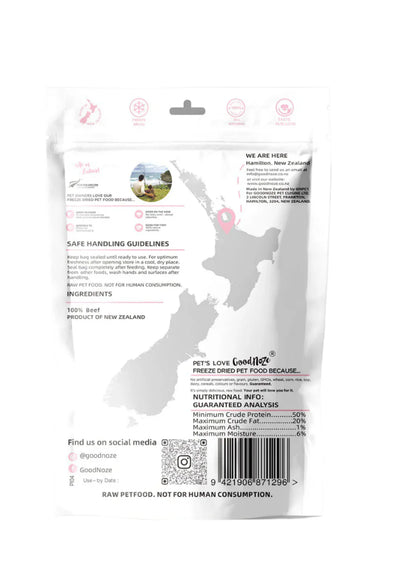 GoodNoze Freeze Dried Cat Treats - beef chunks 65g