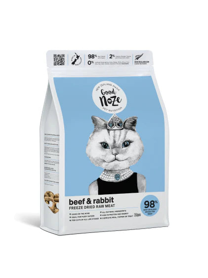 GoodNoze Freeze Dried Cat Food - beef & rabbit 350gms