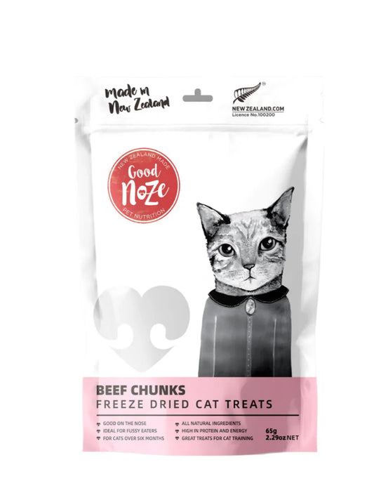 GoodNoze Freeze Dried Cat Treats - beef chunks 65g