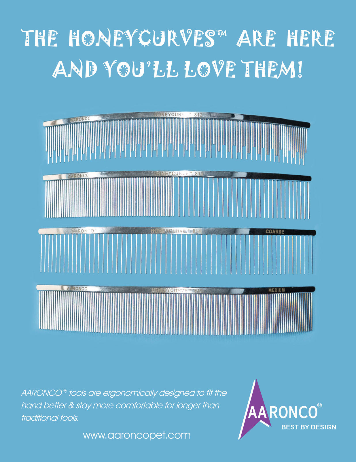 Aaronco Honeycurve 10" Coarse Curved Comb