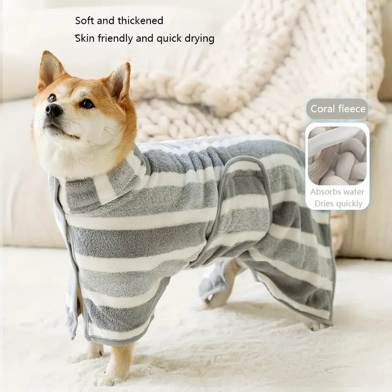 Pet Towel with Neck Buckle Fixation for Small, Medium and Large Dogs