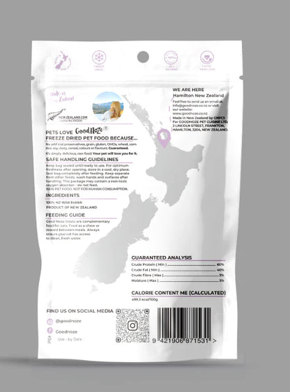 GoodNoze Freeze Dried Cat Treats - rabbit chunks 65g