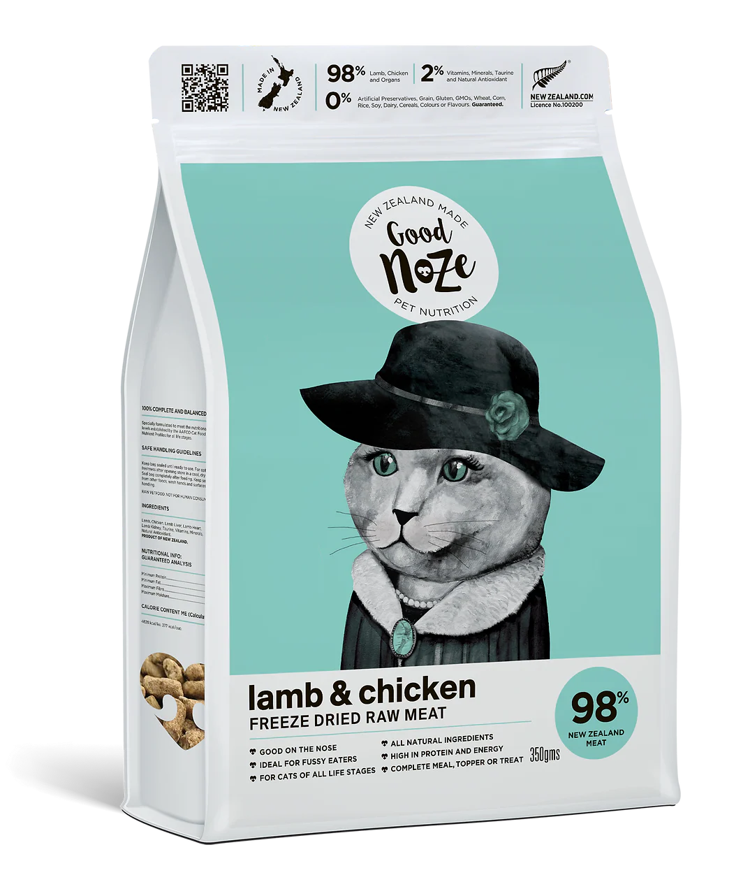 GoodNoze Freeze Dried Cat Food - lamb & chicken 350gms